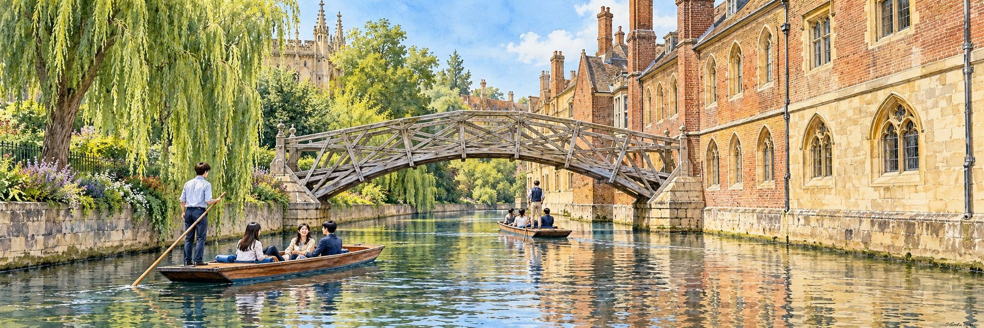 Undergraduate students exploring a UK university campus